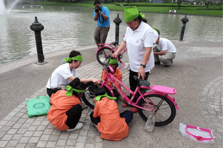New Wheels of Hope making bikes at park 15